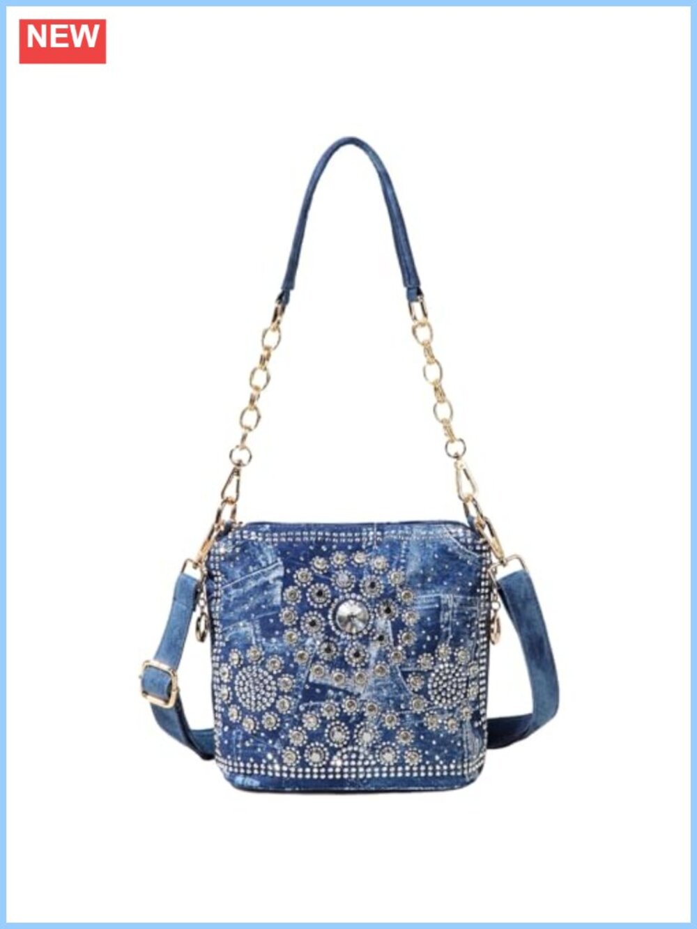 Glitter Rhinestone Crossbody Evening Clutch Sparkly Handbag